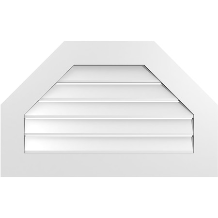 Ekena Millwork Octagonal Top Surface Mount PVC Gable Vent: Functional, w/ 3-1/2"W x 1"P Standard Frame, 32"W x 20"H GVPOT32X2001SF
